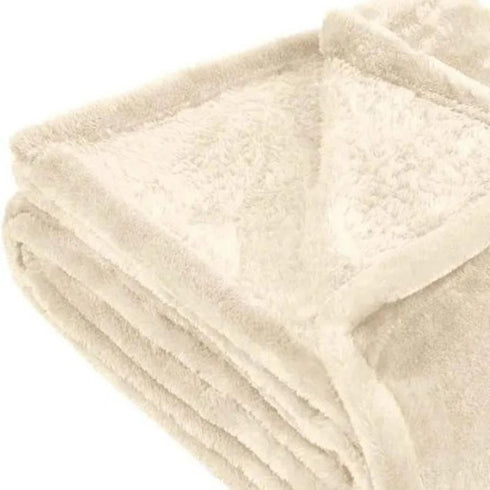 King Ivory Fleece Plain Weave Plush Blanket