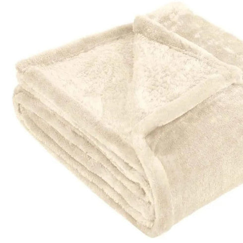 King Ivory Fleece Plain Weave Plush Blanket
