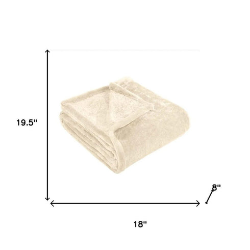 King Ivory Fleece Plain Weave Plush Blanket