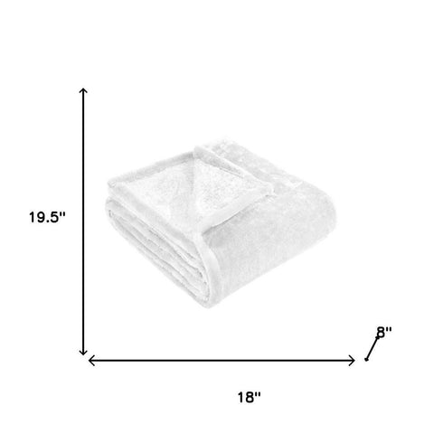 King White Fleece Plain Weave Plush Blanket
