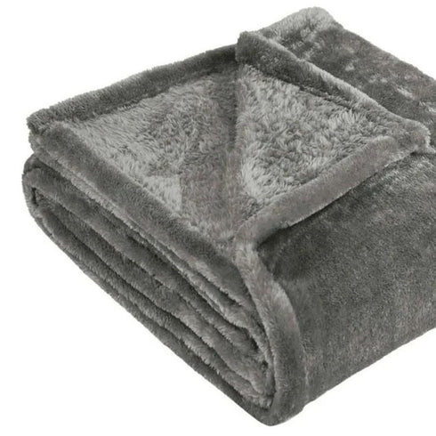 14" X 15" Silver Fleece Plain Weave Plush Throw Blanket