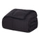 King Black Cotton Plain Weave Striped Blanket