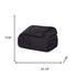 King Black Cotton Plain Weave Striped Blanket