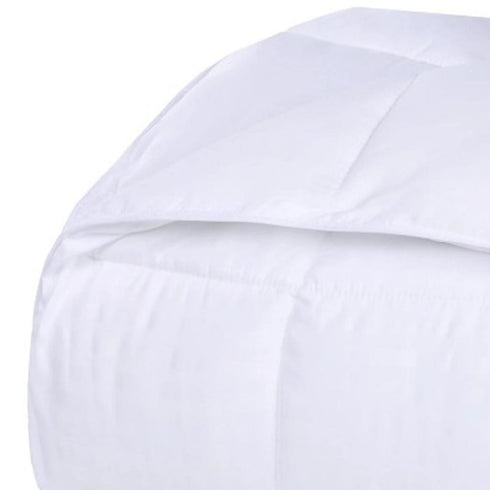 King White Cotton Plain Weave Striped Blanket