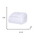 King White Cotton Plain Weave Striped Blanket