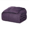 Twin Plum Cotton Plain Weave Striped Blanket