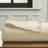 Queen Ivory Cotton Waffle Weave Blanket