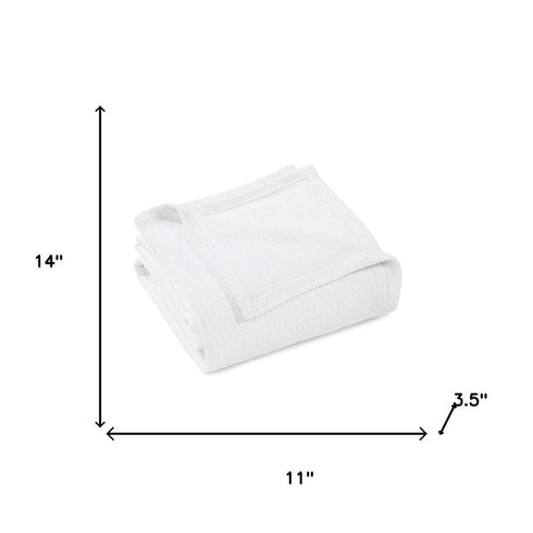 Queen White Cotton Waffle Weave Blanket