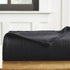 Twin Black Cotton Waffle Weave Blanket