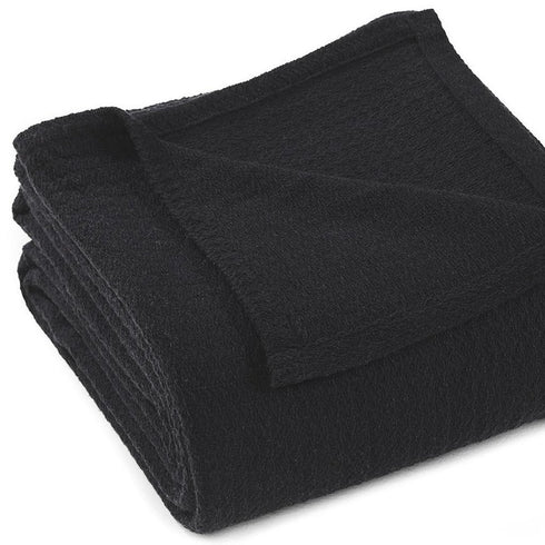 Twin Black Cotton Waffle Weave Blanket