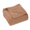 Twin Camel Cotton Waffle Weave Blanket