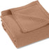 Twin Camel Cotton Waffle Weave Blanket