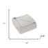Twin Silver Cotton Waffle Weave Blanket