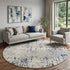 8' X 10' Blue and Gray Abstract Power Loom Area Rug