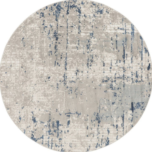 8' X 10' Blue and Gray Abstract Power Loom Area Rug