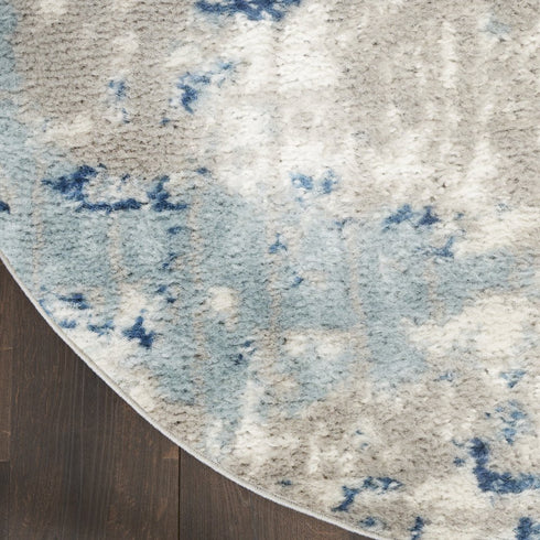 8' X 10' Blue and Gray Abstract Power Loom Area Rug