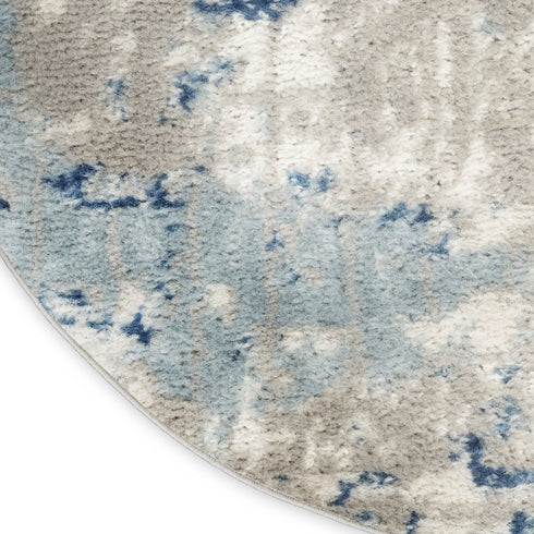 8' X 10' Blue and Gray Abstract Power Loom Area Rug