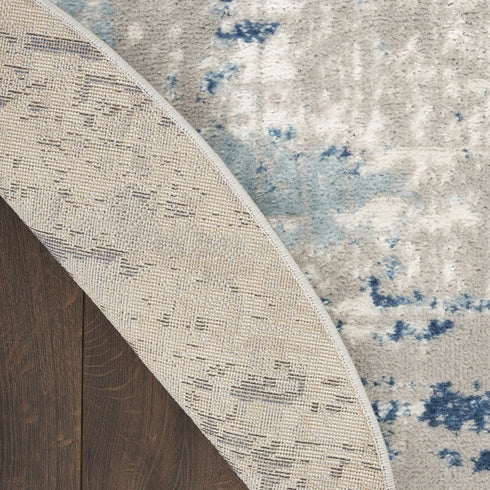8' X 10' Blue and Gray Abstract Power Loom Area Rug