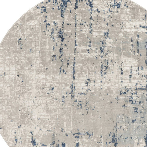8' X 10' Blue and Gray Abstract Power Loom Area Rug
