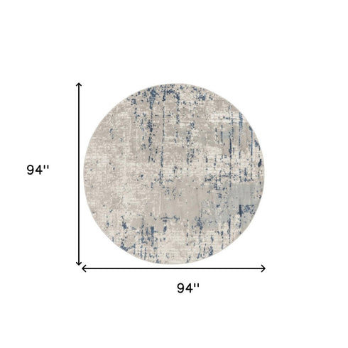 8' X 10' Blue and Gray Abstract Power Loom Area Rug