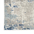 8' Blue and Gray Abstract Power Loom Runner Rug