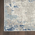 8' Blue and Gray Abstract Power Loom Runner Rug