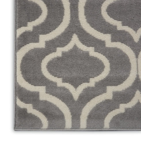 7' Gray Moroccan Power Loom Runner Rug