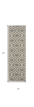 7' Gray Moroccan Power Loom Runner Rug