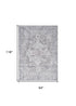 8' X 10' Blue And Pink Floral Power Loom Distressed Washable Area Rug