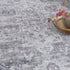 8' X 10' Blue And Pink Floral Power Loom Distressed Washable Area Rug