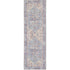8' Gray Floral Power Loom Distressed Washable Runner Rug