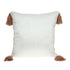 18" Red and White Floral Cotton Throw Pillow With Embroidery, Tassels