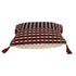 20" Red and Black Cotton Throw Pillow with Tassels