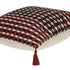 20" Red and Black Cotton Throw Pillow with Tassels