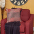 20" Red and Black Cotton Throw Pillow with Tassels
