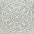 22" Beige and Green Damask Linen Blend Throw Pillow with Embroidery and Applique