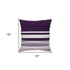 18" Purple and White Cotton Throw Pillow