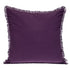 24" Purple and White Cotton Throw Pillow with Fringe