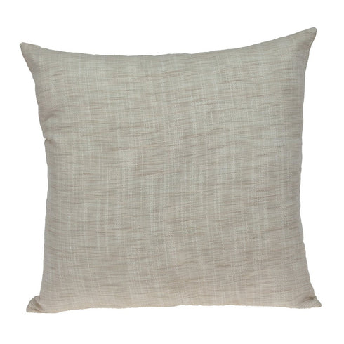 22" Beige and Blue Poly Cotton Blend Throw Pillow with Embroidery and applique