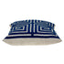 22" Beige and Blue Poly Cotton Blend Throw Pillow with Embroidery and applique