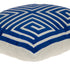 22" Beige and Blue Poly Cotton Blend Throw Pillow with Embroidery and applique