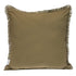 24" Green and White Striped Cotton Throw Pillow With Fringe