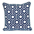 20" X 20" Blue Geometric Cotton Zippered Pillow