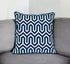 20" Blue Geometric Cotton Throw Pillow