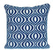 20" X 20" Blue Geometric Cotton Zippered Pillow