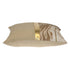 20" Beige and Gold Striped Cotton Blend Throw Pillow