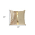 20" Beige and Gold Striped Cotton Blend Throw Pillow