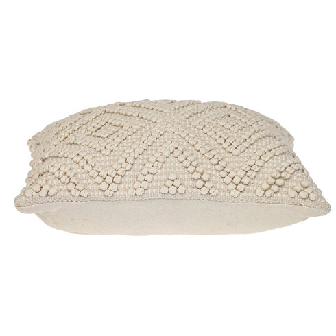 20" Off White Geometric Cotton Throw Pillow