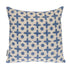 18" Beige and Blue Geometric Cotton Throw Pillow