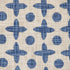 18" Beige and Blue Geometric Cotton Throw Pillow